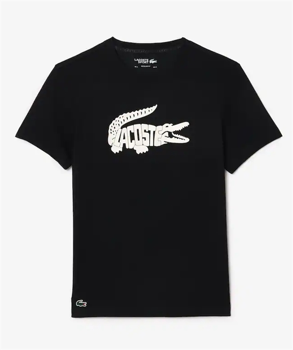 Lacoste Sport Ultra-Dry Croc Print T-shirt - Black/White